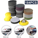 184Pcs 2 Inch Sanding Disc Silicon Carbide Sanding Pads Hook& Loop Sanding Disc 60-10000 Grit Sheet Wet Dry Sanding Paper