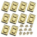 Wanfoou 10 PCS Toggle Catch Lock, Golden Zinc Alloy Hasp Lock with Screws for Suitcase Chest Trunk Latch Clasp