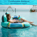 Jasonwell Inflatable River Tube Float - 2 Person Heavy Duty River Float Pool Floats with Removable Cooler Lake Water Tubes for Floating River Raft Lounge Floatie with 2 Cup Holders for Adults (Cyan)