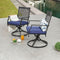 LOKATSE HOME Patio Swivel Rocker Chairs Furniture Metal Outdoor Dining Chairs with Cushion Set of 2