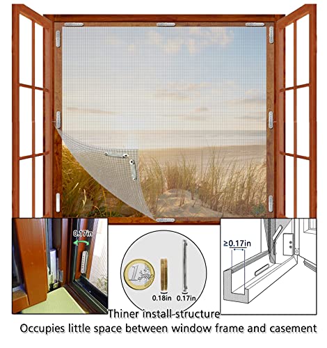 BKSAI Magnetic Fixings for Magnetic Fly Screens Replace Fly Screen Mesh Tape for Window Mosquito Net Fly Inside und Outward Opening Window Magnetic Clips DIY