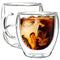 Youngever 2 Pack 250ML Glass Coffee Cups, Espresso Cups, Double Wall Thermo Insulated Coffee Cups, Glass Coffee Mugs