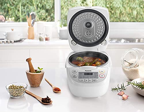 Panasonic 5-Cup Rice Cooker, White (SR-CN108WST)