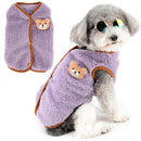 Zunea Fuzzy Dog Sweater Coats for Small Dogs Warm Fleece Jumper Winter Vest Jackets with D-Ring Cute Bear Fluffy Puppy Clothes Soft Sleeveless Cold Weather Pet Apparel for Chihuahua Yorkie Purple S