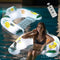 Inflatable Pool Floats Chair with Light，Light up Floating Pool Chair Lounge Floats for Swimming Pool Water Chair Pool Lounger with Cup Holder Toy Party Floaties for Adults