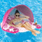 COOLCOOLDEE Pool Float with Canopy, Cup Holder - XL Pool Chair Lounge Float with Adjustable Sun Shade Cover, Drink Holder, Ergonomic Headrest,Inflatable Pool Float for Adults, Pink