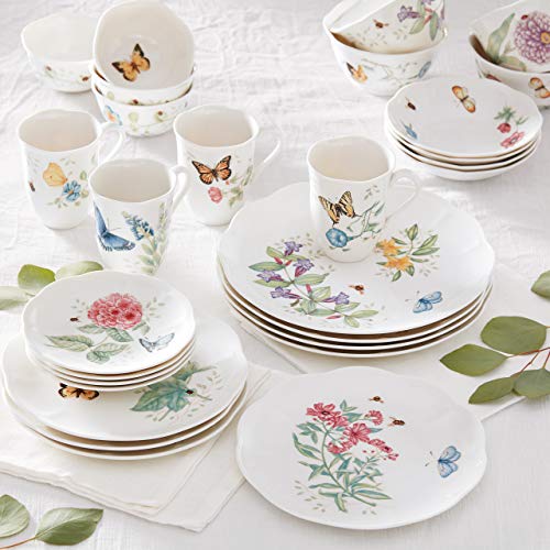 Lenox 865075 Butterfly Meadow 28-Piece Dinnerware Set, White