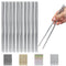 10 Pairs Reusable Chopsticks, Stainless Steel Metal Chop Sticks, Japanese Chinese Korean Chopstick Dishwasher Safe, 8.9 Inch (Silver / Chop sticks)