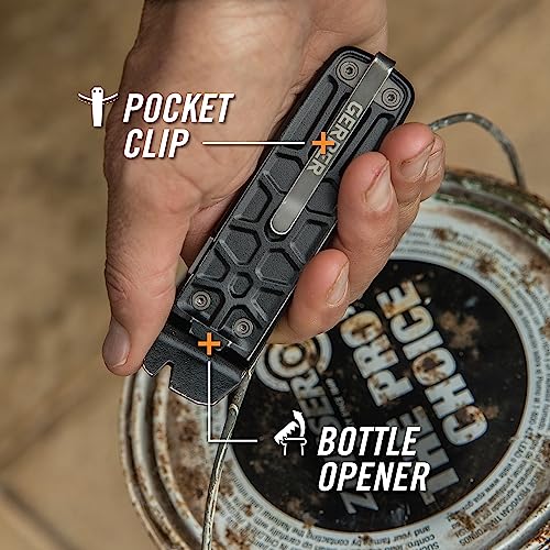 Gerber Gear Lockdown Slim Pry 7-in-1 Multi-tool - 2.5" Plain Edge Blade, Scissors, Saw - EDC Gear and Equipment - Burnt Bronze