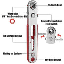Bestgle 2 Pcs Mini Ratchet Wrench Set Flat Head & Elbow Head Cr-V Steel Reversible Ratcheting Wrenches with 1/4" Hex Drive Socket High Torque Offset DIY Hand Tools for Screwdriver Bits