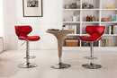 (Red) - Roundhill Furniture Masaccio Cushioned Red Leatherette Upholstery Airlift Swivel Barstool (Set of 2)