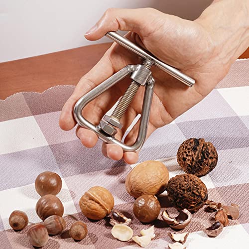 Nutcrackers for Nuts, Stainless Steel Pecan Cracker Nutcracker Tool, Heavy Duty Nutcracker for All Nuts, Black Walnut, Macadamia Nuts, Hazelnut, Brazil Nuts, Almonds, Pecan, Walnuts