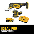 DEWALT 20V MAX Orbital Sander and Oscillating Tool, Cordless Woodworking 2-Tool Set with 5ah Battery and Charger (DCK202P1)