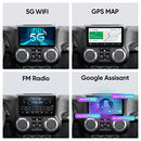 10.2 Inch 5G WiFi 8 Core 1280 * 720 Resolution QLED Display Car Radio Stereo Android12 for Jeep Wrangler JK Compass Grand Cherokee Dodge Ram CarPlay Android Auto with 48EQ Airplay Rear1080P SWC