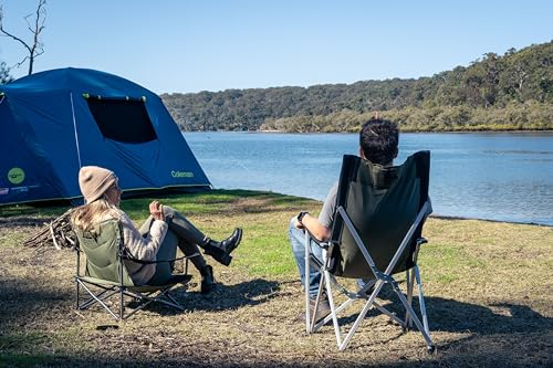 Coleman Swagger Aluminium Sling Chair | Outdoor Camping Chair, Lightweight Aluminium Design, Compactly Folds for Easy Transport, with Shoulder Strap Black/Green