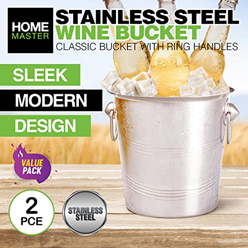 [2PCE] Home Master Stainless Steel Ice Bucket for Elegant Serving, Keep Your Drinks Chilled in Style