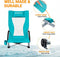 KingCamp Low Sling Beach Camping Concert Folding Chair, Low and High Mesh Back Two Versions (Cyan-High Back-2 Pack)