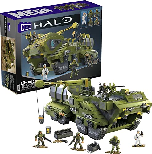 Mega Halo UNSC Elephant Sandnest Vehicle 2-in-1 Halo Infinite Construction Set, Building Toys for Boys, Multicolor (HHC44)