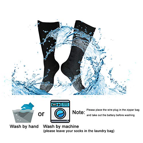 LPCRILLY Rechargeabel Electric Heated Socks,Battery Powered Heating Socks Foot Warmer for Men and Women, Riding Motorcycle Thermal Socks and Bicycle Camping Hiking in Cold Winter Warm Foot (L)