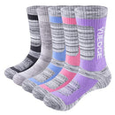 YUEDGE Women's Hiking Socks Performance Cushion Cotton Crew Casual Golf Workout Athletic Socks For Ladies Size 5-9