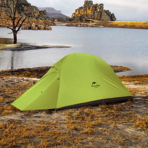 Naturehike Cloud up 1 Person Backpacking Tent Lightweight Camping Hiking Dome Tent for 1 Man (Mustard Green (20D Nylon))