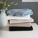 DKNY Quick Dry Cotton Towel Set - 2 Bath, 2 Hand, 2 Washcloths, Black