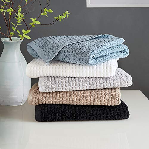 DKNY Quick Dry Cotton Towel Set - 2 Bath, 2 Hand, 2 Washcloths, Black