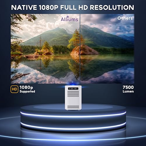 【Electric Focus】 Projector - 200" HD 1080p Supported Projector, 9500 Lumen LED Brightness Projector, 10,000:1 Contrast Projector, HiFi Speaker, Bluetooth, 100,000-Hour Lamp Life