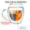 Youngever 2 Pack 250ML Glass Coffee Cups, Espresso Cups, Double Wall Thermo Insulated Coffee Cups, Glass Coffee Mugs