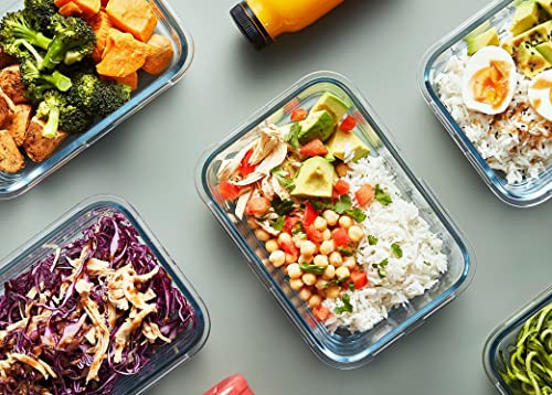 [10 Pack] Glass Meal Prep Containers with Lids-MCIRCO Glass Food Storage Containers with Lifetime Lasting Snap Locking Lids, Airtight Lunch Containers, Microwave, Oven, Freezer and Dishwasher Safe