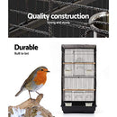 i.Pet Bird Cage 47 x 36 x 88cm Guinea Pig Pet Birds Parrot Ferret Cages Aviary House Budgie Finch Canary Stand Toys,Black 2 Perch + Slide-Out Removable Tray