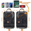Car Backseat Organizer for Kick Mat, Extended Size and Larger Pockets Car Back Seat Protector with 11.5" Screen Tablet Holder + 19 Storage Pockets for Toy Bottle Tissue Box Travel Accessories (2 Pack)