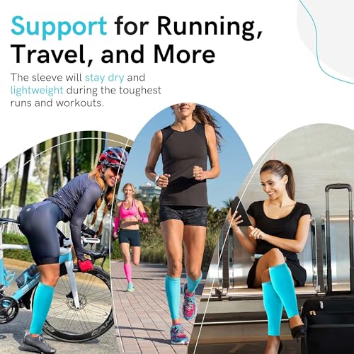 Zensah Compression Leg Sleeves - Helps Shin Splints, Leg Sleeves for Running (Small/Medium, Topography)
