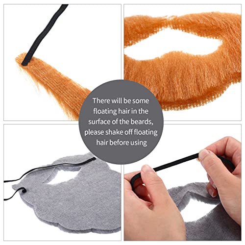 WILLBOND 6 Pieces Fake Beards Mustaches Halloween Beard Funny Fake Beard Costume Accessories Party Supplies for Adult Kids