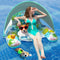 Inflatable Pool Floats Adult with Canopy, Pool Chair Lounge Float with Adjustable Sun Shade Cover, Drink Holders, Water Pool Floaties for Women, Swimming Pool Toys Party Floaty