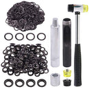 Glarks 124Pcs 1/2 Inch Gun-Black Grommets Eyelets with Tool Sets, 120Pcs Grommets Eyelets with 4Pcs Installation Tools for Fabric, Canvas, Curtain, Clothing, Leather Repair and Decoration