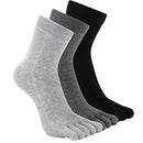 (UK Men's shoes 6-9, 2.Mix color-3 pairs) - Men's Toe Socks Cotton Running Five Finger Mini Crew Socks,UK 6-9/Eur 39-45