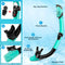 ZEEPORTE Mask Fin Snorkel Set with Adult Snorkeling Gear, Panoramic View Diving Mask, Trek Fin, Dry Top Snorkel +Travel Bags, Diving Package for Lap Swimming