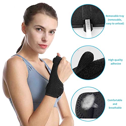 1 Piece Provides support and restricts thumb movement to help reduce pressure and pain caused by thumb injuries, tendonitis, arthritis, and sprains. (1 Black Thumb Splint Glove)