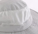 Home Prefer Mens Sun Hat with Flap Summer Neck Cover Foldable Fishing Cap Wide Brim Sun Protection Hat Light Gray