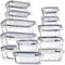 Glass Food Storage Containers with Lids Airtight, Glass Meal Prep Containers for Lunch Food Storage with Lids, 24 Pcs Glass Food Container Set-Leak Proof Microwave, Oven, Freezer and Dishwasher Safe