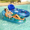 FindUWill Pool Floats Chairs Adult - 2 Pack 65'' x 42'' Large Pool Float Chairs, Inflatable Pool Lounger with Cup Phone Holder, Backrest, Footrest, Tanning Pool Lounge (Blue&Green)