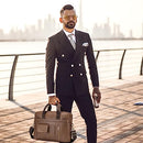 SPAHER Mens Leather Laptop Bag Briefcases for Men 14 Inch Leather Briefcase Business Work Laptop Handbag Shoulder Bag Messenger Bag with Removable Strap