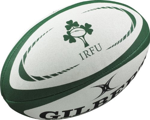 Gilbert Ireland International Replica Mini Rugby Ball, White/Green, 5