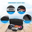 AMIR Portable Safe Box, Combination Security Case LockBox with 4-Digit Numeric Code, Waterproof Anti-Theft Mini Travel Safe Box with Removable Chain, Security Box for Home, Office, Travel