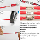 Feggizuli 280PCS Crimp Connectors, 2.8mm 4.8mm 6.3mm Male and Female Spade Connector kit, 15 Types Crimp Terminals Electrical Connectors, Electrical Terminals Includes Spade Ring Fork Wire Connectors