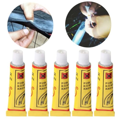 Bicycle Tire Repair Glue,5Pcs Bike Maintenance & Tools, Bike Bicycle Tire Inner Tube Patches Glue Rubber Puncture Repair Tools