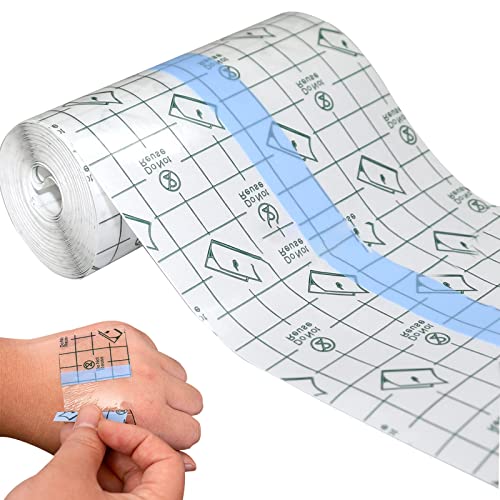 Waterproof Transparent Bandage, 10cm x 10m Disposable Film Wound Dressing Cuttable Elastic Self-Adhesive Bandaid Stretch Adhesive Dressing Tapes, Wound Cover for Tattoos Swimming, People or Pets Dressing Pads Tattoo Aftercare Bandage