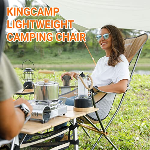 KingCamp Ultralight High Back Folding Camping Chairs Adults with Armrest, Upgrade All-Aluminum Alloy Bracket, 2 Pack Lightweight Camping Chair Camp Compact Portable Outdoors with Carry Bag