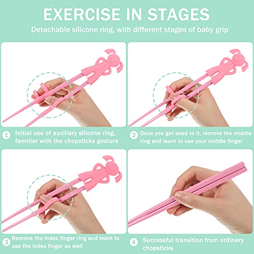 7 Pairs Kids Training Chopsticks Cute Animals Chopsticks Learning Chopstick Helper with Attachable Trainer Chopstick Set for Children Beginners Adults, Easy To Use, Reusable and Dishwasher Safe